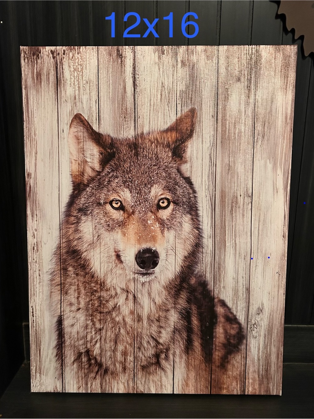 Rustic Wolf Wall Art in Brown and Cream - Unbranded